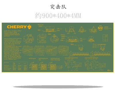 1pc Cherry Switch Decompose Picture Mouse Pad Cherry Mouse mat Super large 900X400*4mm Thickening Edge Locked: Model 20