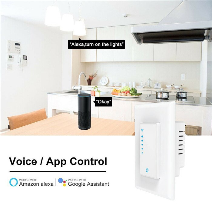 Home Smart Light Swith Dimmer WiFi Remote For Alexa Google Home IFTTT Touch Voice