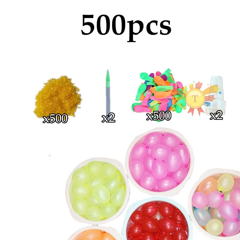 1444pcs Water Balloons Refill Package Funny Summer Outdoor Toy Water Balloon Bombs Summer Novelty Gag Toys For Children: 500pcs