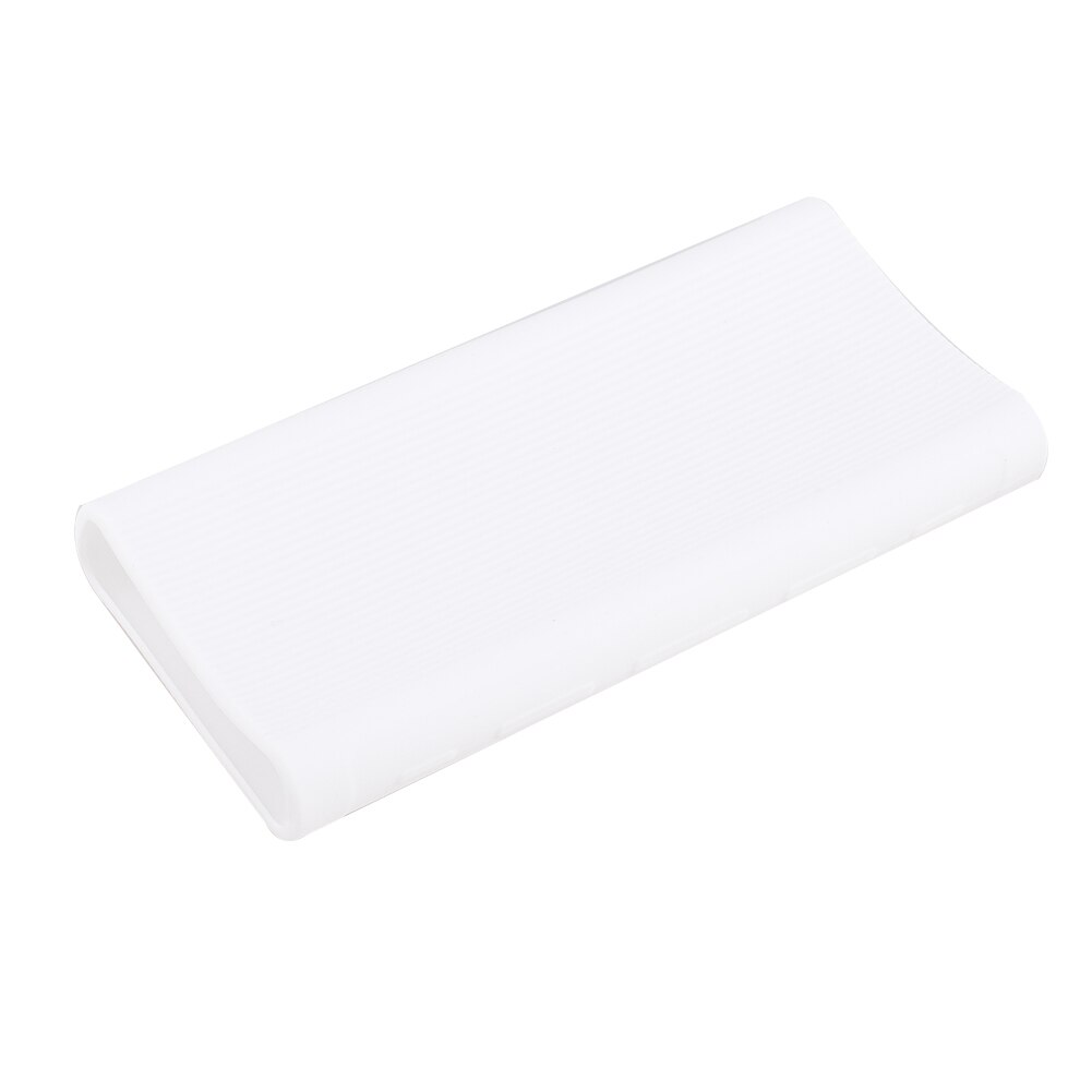 Silikone taske til xiaomi power bank 2 generation 10000 mah plm 09zm gummi shell cover tasker til bærbar ekstern batteripakke: Hvid