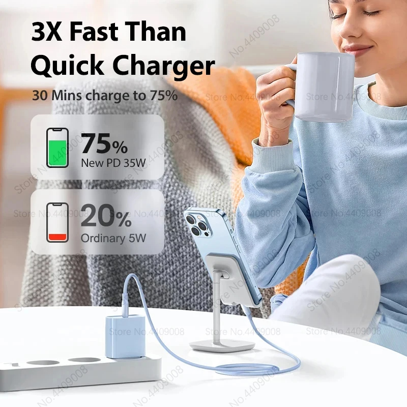 35W PD USB C Charger Fast Charging For Apple iPhone 15 14 13 12 11 16 Pro Max Plus Fast Charger Type C Phone Cable Accessories