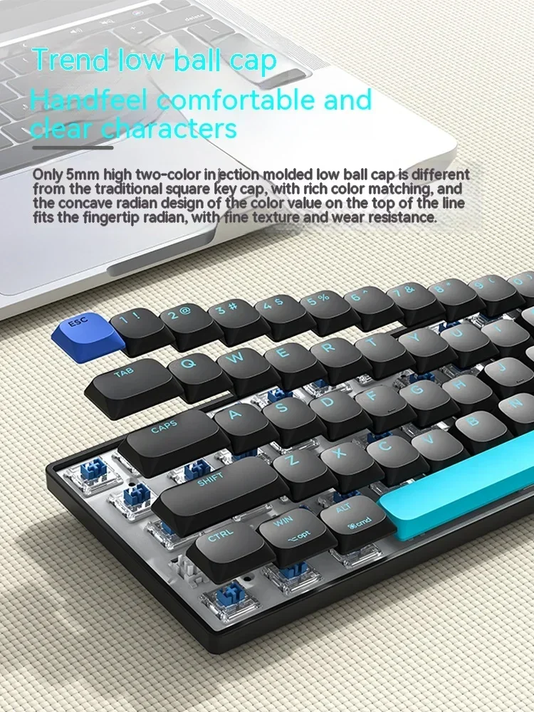 Xinmeng-Clavier mécanique C68 Bluetooth à profil bas, clavier de bureau RVB remplaçable à , trois modes, iPad, tablette, PC, joueur