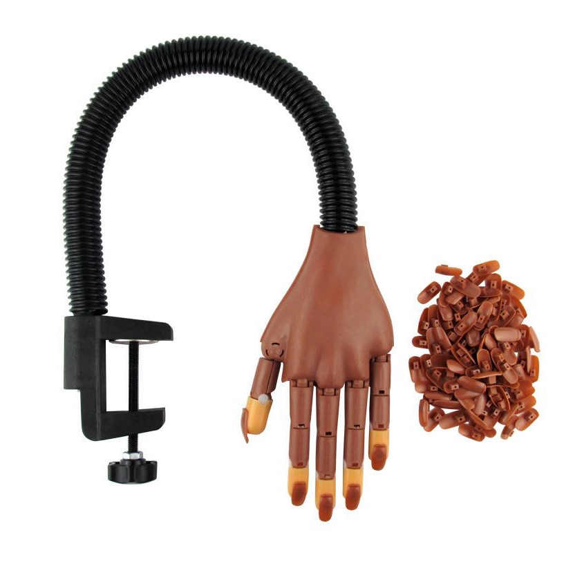 Manicure Practice Hand Flexible Reusable Hand Model Bendable Finger With Nail Tips Adjustable Training Model Hands Nail Art Hand