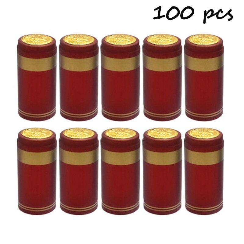 100 Uds. Tapa termoretráctil para botella de vino, tapa termoretráctil de PVC para Bar o , accesorios para Bar: Gris oscuro