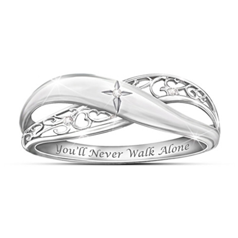 Huitan Trendy Hollow Out Vrouwen Ringen Met Speciale Patroon X Vormige Ring Oppervlak Jaar Cadeau Voor Vrouwen Met size 6-10