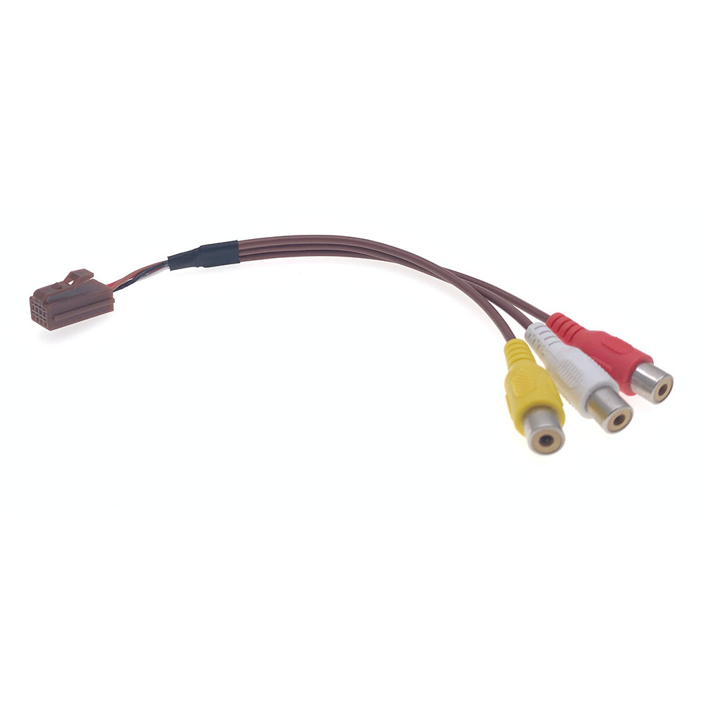 Adaptateur de câble de sortie RCA pour voiture, connecteur de câblage, audio SFP, AUX, entrée AV, accessoires radio Android, universel, 8 broches