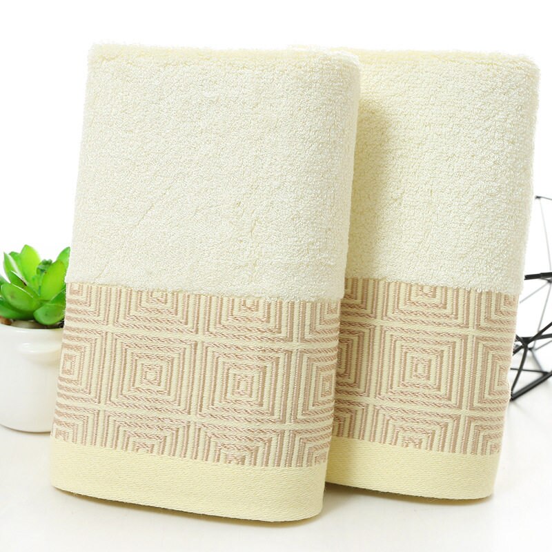 Zhuo mo blødt bambusfibre ansigt håndklæde til voksne tykt badeværelse superabsorberende håndklæde 34 x 74cm håndklæde: Hvid