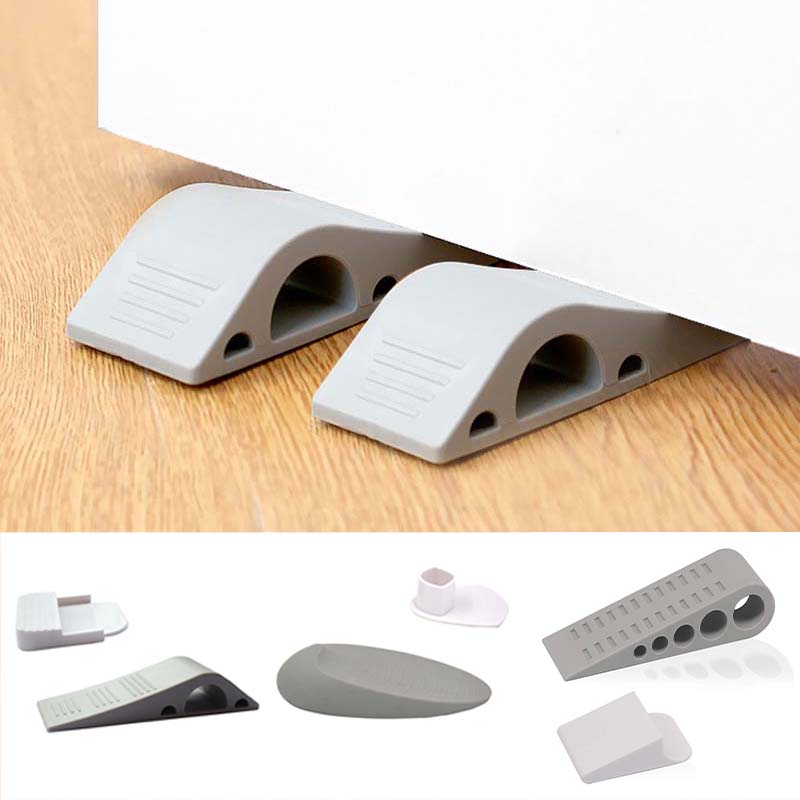 Nail-free Safety Rubber Door Stopper Wedge Security Door Stops Anti-bump Door Holder Gear Gate Resistance Door Stop Hardware