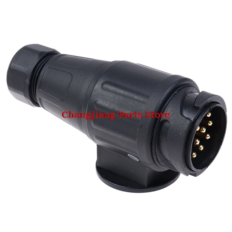 1pc 12v 13 Pin Trailer Plug Waterproof Pole Electrical Connector Wiring Adapter For Vehicle Rv