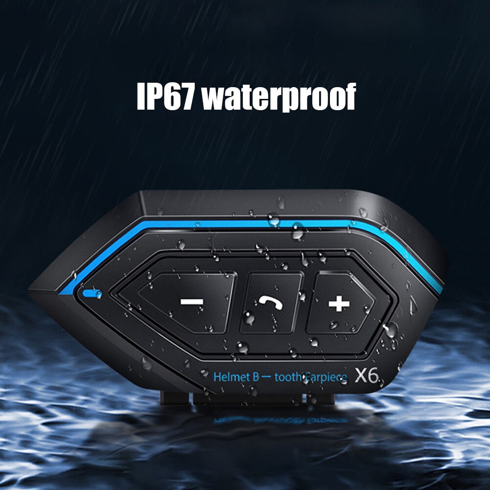 Motorcycle Helmet Headset Bluetooth-compatible Built-in Microphone Wireless Helmet Earphone Waterproof Hands-free Call Headphone