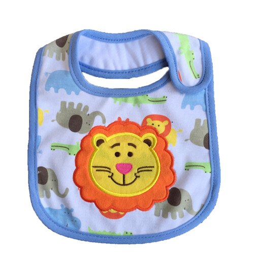 3 Stk/partij Baby Bibspattern Peuter Waterdicht Speeksel Handdoek Katoen Fit 0-3 Y: lion