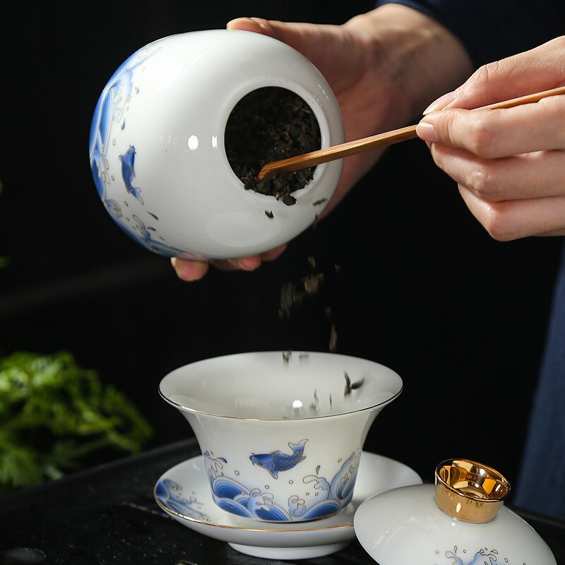 Bidons de thé tendance chinois en céramique, scellé, boîte, emballage de thé, récipient de noix
