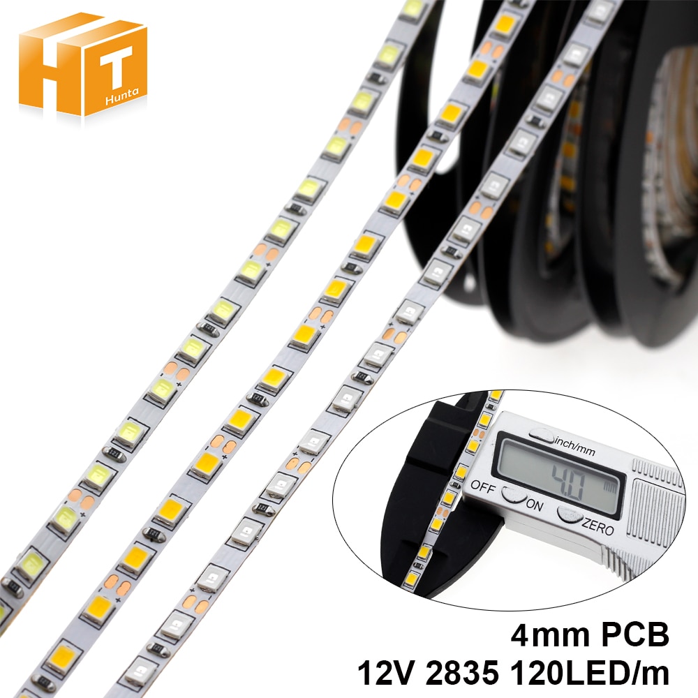 4mm Smalle Breedte DC12V LED Strip 2835 120led/m 5 Meter Flexibele Strip Licht Wit, warm wit, Blauw, Groen, Rood Geen Waterdichte Strip