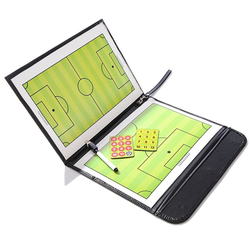 Soccer Table, Trainning Assisitant Teams 2.5 Folding Leather Teaching Table Convenient Magnetic Clipboard Train Soccer Table