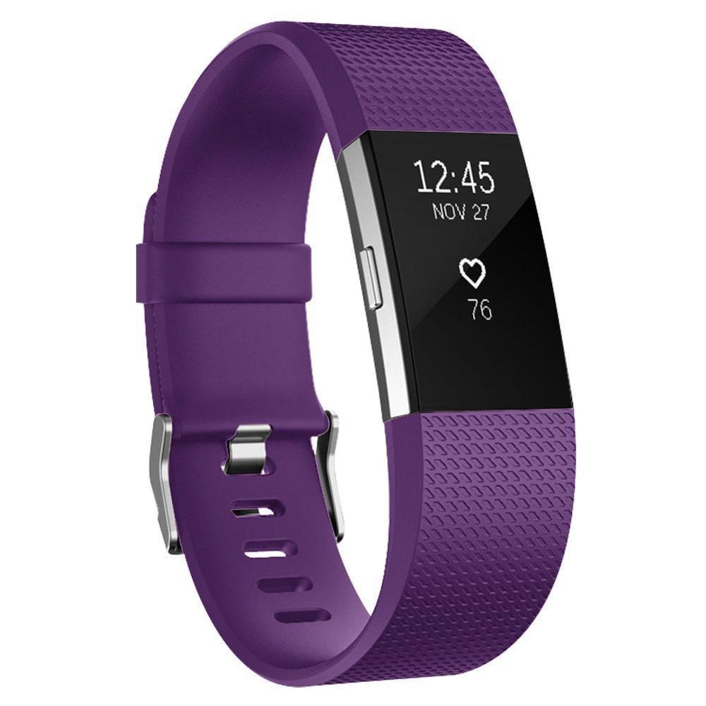 Coolaxy Silicone Replacement Bands For Fitbit Charge 2 Band Wristband Accessories Wrist Bracelet Strap For Fit bit Charge2 Band: Purple 1pc / 140-170mm