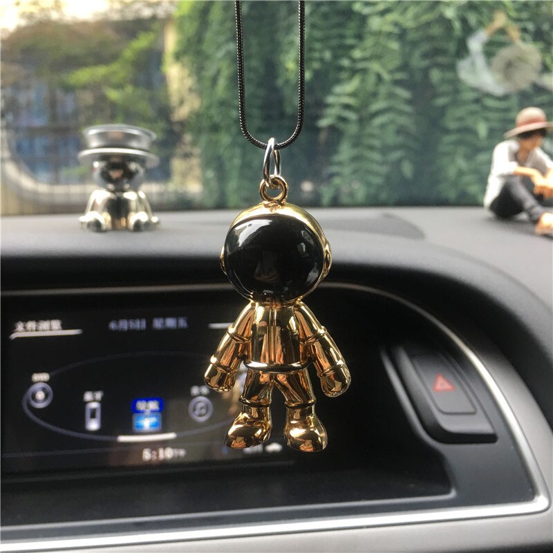 Creatieve Ruimte Robot Auto Sleutelhanger Auto Achteruitkijkspiegel Hanger Astronaut Hanger Persoonlijkheid Mannen En Vrouwen Auto Interieur Meubi