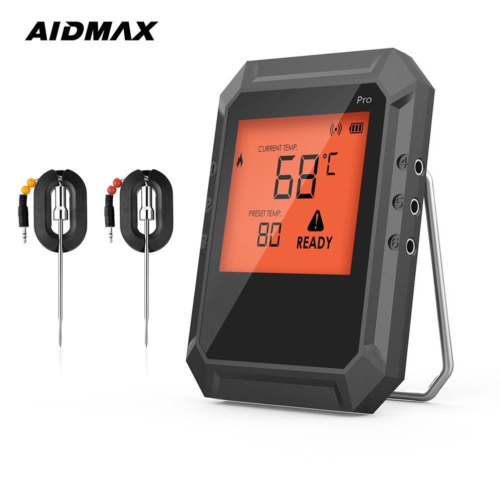 AidMax Pro02 Digital WiFi Kitchen Meat Thermometer Probe For Cooking Food Oil Barbecue Temperature Gauge Meter With Stand: 2 probes