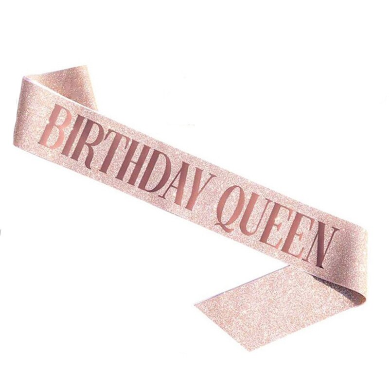 Pink Silver Gold Birthday Shoulder Strap Queen Birthday Banner Girl 18 20th Birthday Garland Happy Birthday Party Decor Adults: Mint Green