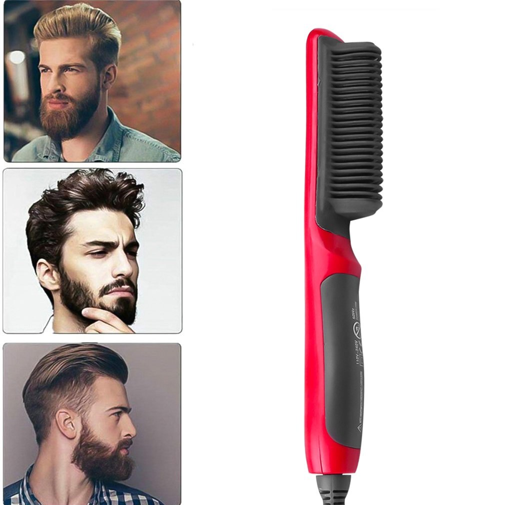 Hår rak elektrisk hår plattång ånga kam skägg plattång styler borste hår styling verktyg