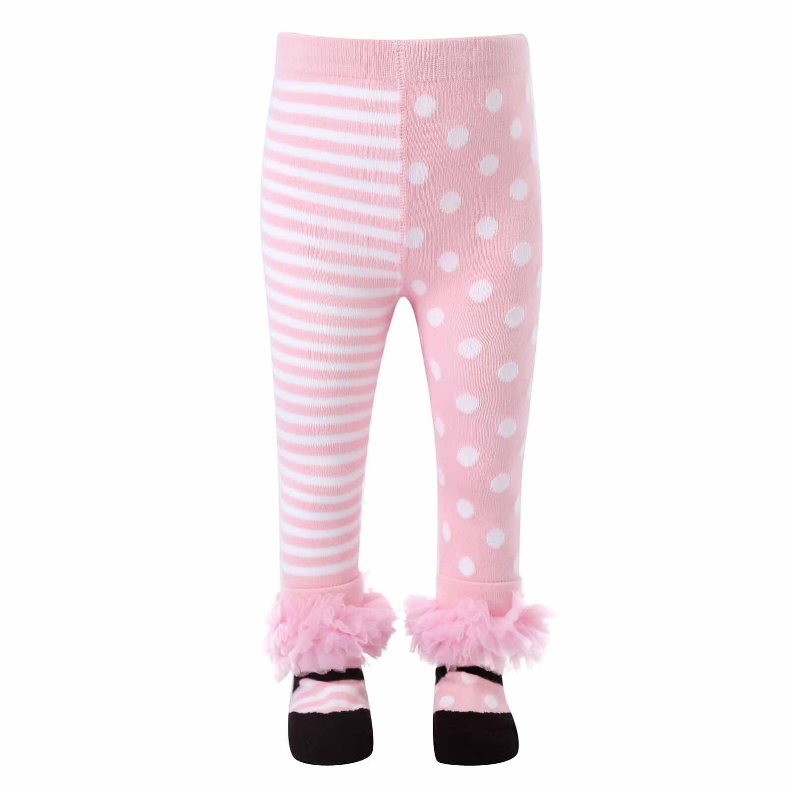 Medias de algodón para bebé niña, medias de punto con lazo de encaje de princesa, pantimedias de bebé recién nacido, ropa de 0 a 24M: Pink Black / 0-12M