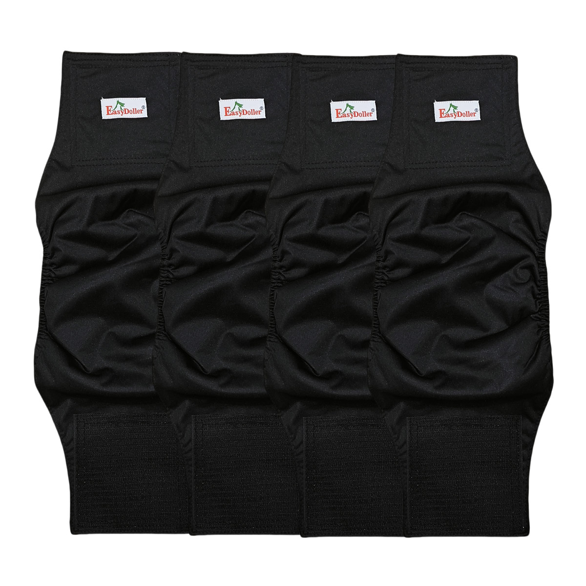 Couche-culotte lavable pour chien, 4 pièces, pantalon physiologique réutilisable pour animaux de compagnie, couche-culotte en tissu, bande ventrale, anti-fuite, pour l'entraînement: L / WHITE