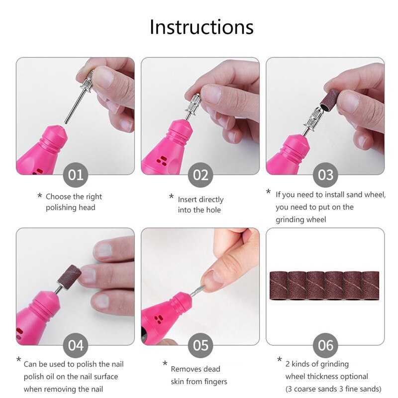 Juego de uñas maquina eléctrica de manicura pluma pedicura uñas Lima uñas herramientas taladro uñas equipos de máquina