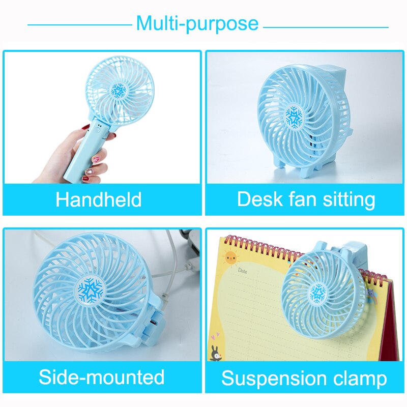 Mini Handheld Fan Foldable Portable Fan for USB Charging with Rechargeable 3 Speed Adjustable for Office Room Outdoor Household
