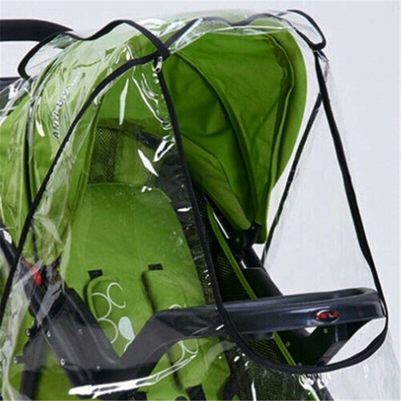 Accesorios para cochecito impermeable cubierta de lluvia transparente de protección contra el viento cremallera abierta para bebé Cochecitos para niños impermeable
