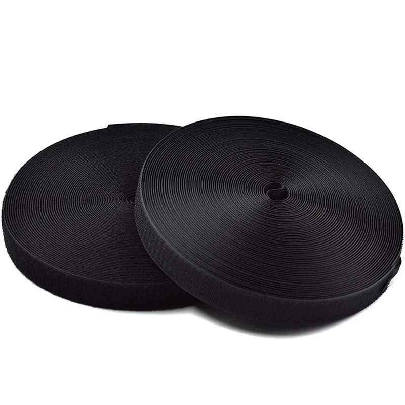 1 m/Paar Haken- und Schlaufenstreifen zum Aufnähen, nicht klebendes Nylonband, Stoffverschluss, ineinandergreifendes Klebeband, 16/20/30/50/100/150 mm: 15mm / Black