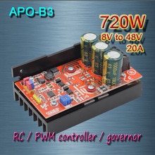 , APO-B3 DC borstel motor 20A ESC PWM controller + RC + speed controller 720W (MAX) /8 V-48 V