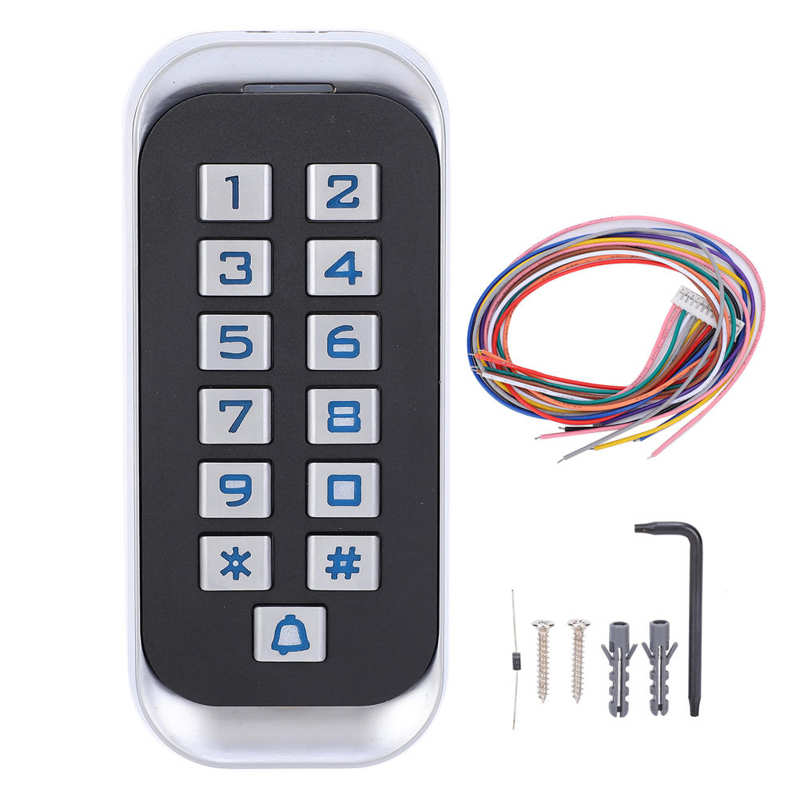 125KHz RFID Access Control Password Swiping Card Wiegand26 Metal Backlight Keypad Security Entry