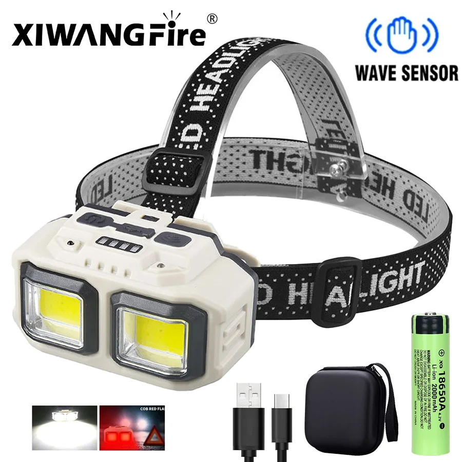 Krachtige LED-koplamp Zaklamp USB oplaadbare zaklamp Koplamp Waterdicht hoofdlicht Camping Vissen Mijnbouw Licht Lamp Zaklamp