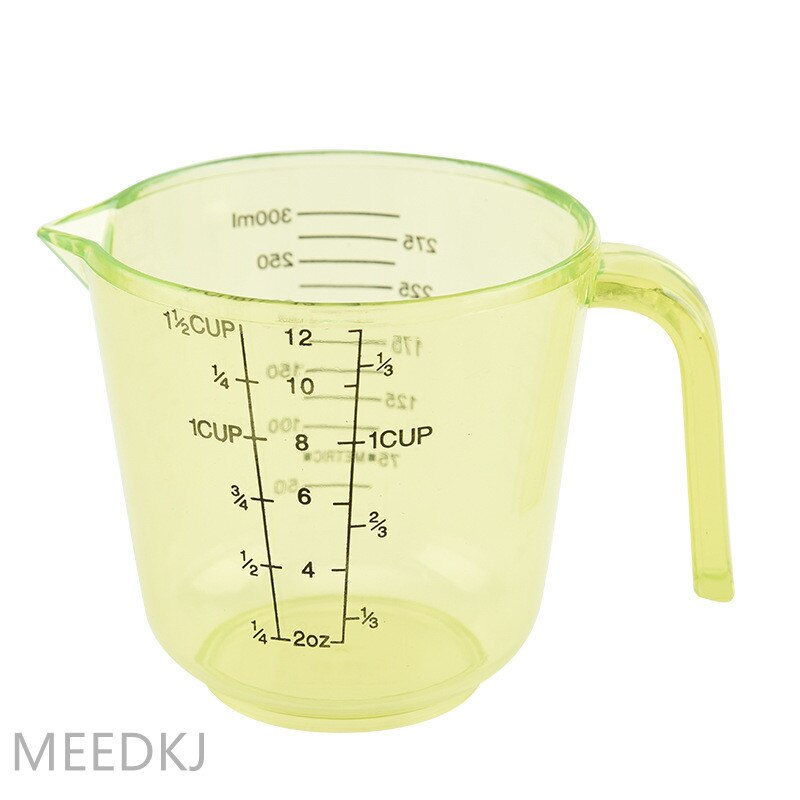 300ml measuring cup transparent measuring cylinder graduated measuring cup plastic: yellow