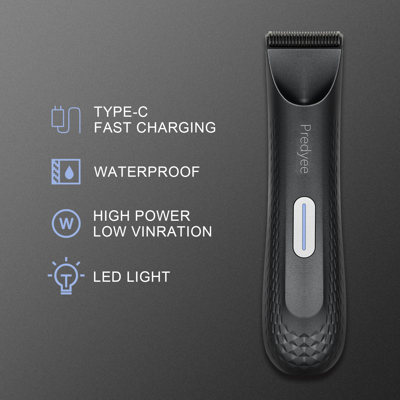 Electric Trimmer for Men's Groin Hair: Versatile Body Groomer and Waterproof Pubic Hair Trimmer with Replaceable Ceramic Blade