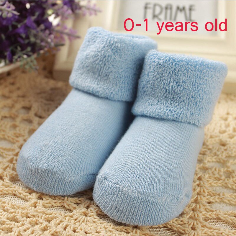 Leuke Baby Sokken Cartoon Dieren Peuter Jongens Meisjes Sokken Herfst Winter Warm Anti Slip Vloer Sok Badstof Handdoek Sokken: 0-1Y blue 2