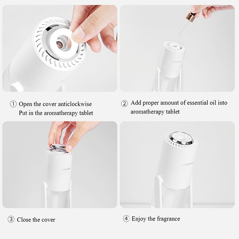 Auto-Rotate Draadloze Magic Shadow Luchtbevochtiger Usb Mist Spuiten Projector Lamp Ultrasone Cool Mist Maker Geurverspreider Voor Thuis