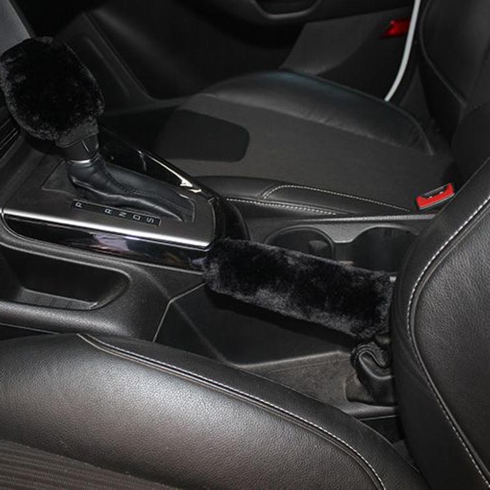 Soft Plush Gear Shift Knob Rod Cover Parking Car Hand Brake Grip Protective Cover Case Decoration Styler