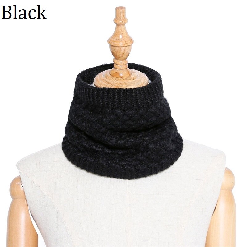 Chauffe-col écharpe en tricot pour femme | Écharpe hiver pour femme, tricoté, enfant, femme, col anneau, châles, Tube enveloppe, écharpes pour femme: Black