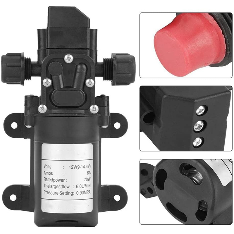 12V Electric Diaphragm Water Pump Mini DC Automatic Switch High Pressure Car Washing Spray Water Pump For Camper Boat