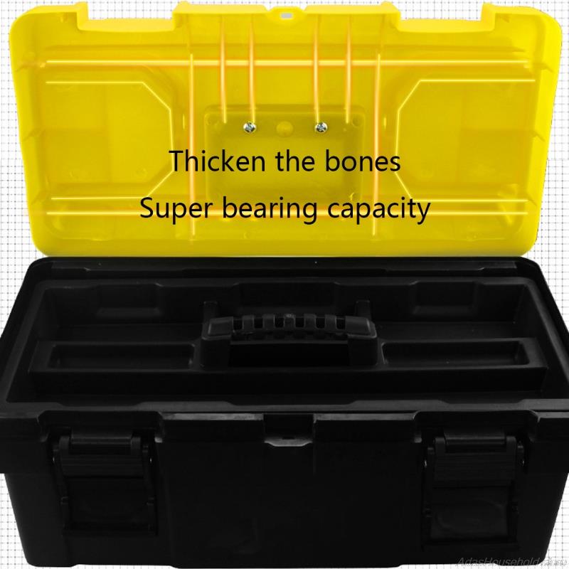 Multifunctional Plastic Hardware Toolbox for Household Storage Electrician Woodworking Toolbox with Removable Tray
