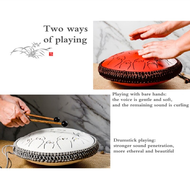 6 Inch Steel Tongue Drum 8 Tune Hand Pan Drum Tank Drum Kits With Drumsticks Finger Cots Carrying Bag Percussion Instruments