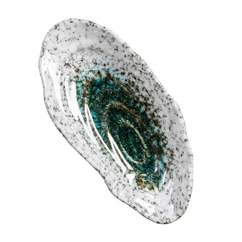 Imitation Oyster Shell Tableware Ceramic Western Plate Restaurant Hotel Ceramic Sushi Plate Cold Dish Home Small Dish