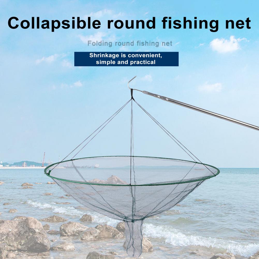 Filet de pêche pliable, appâts portables pour crevettes, crabe, crevettes, goutte d'atterrissage, jetée, arbres, filet d'étang, filet de capture de crabe