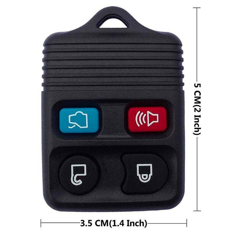 2Pcs Key Replacement Keyless Entry Remote Control Key Fob Clicker Transmitter - Black