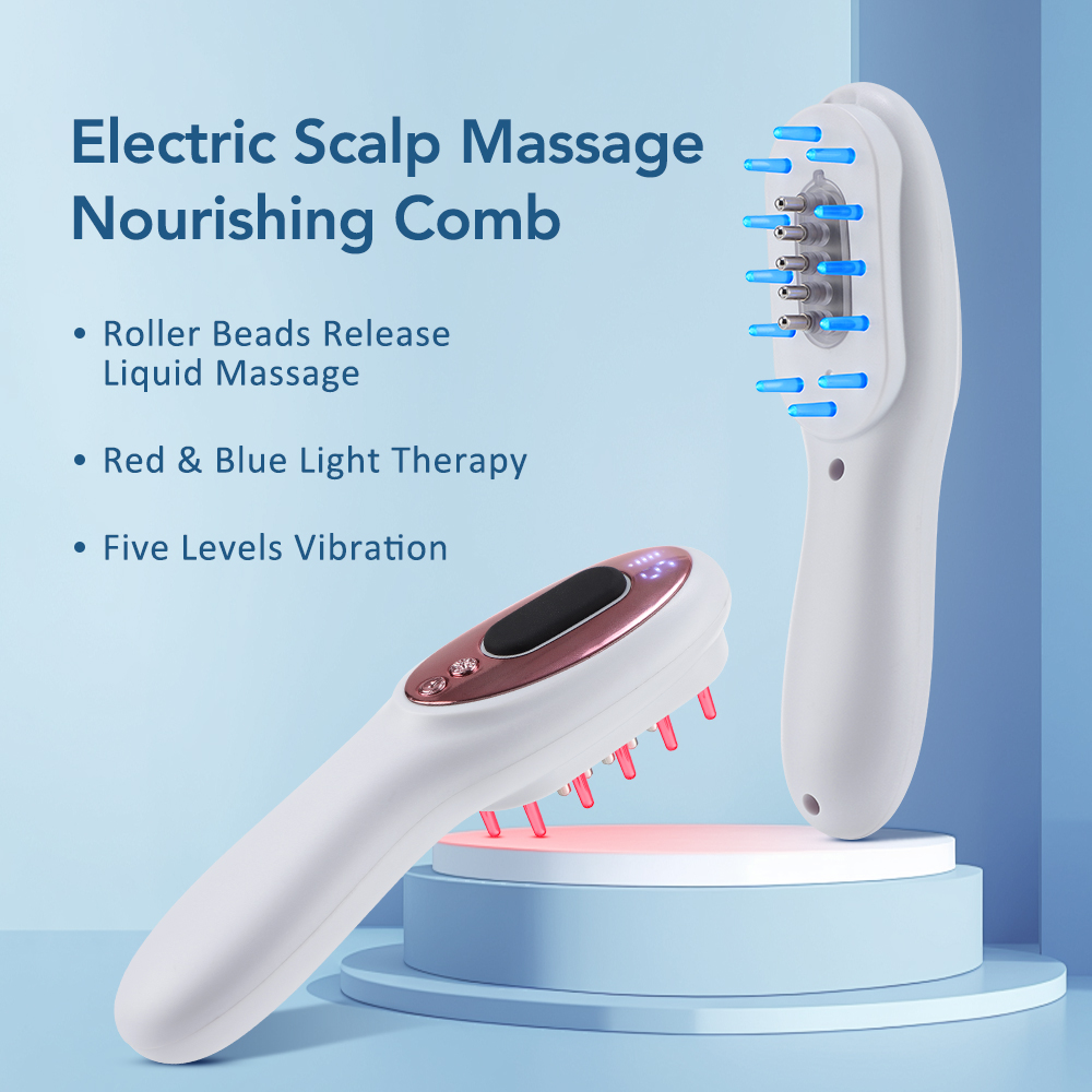 Electric Vibration Massage Comb Head Massager Scalp Massage Hair Brush Liquid Oil Applicator Nourishing Scalp Brush Hair Care