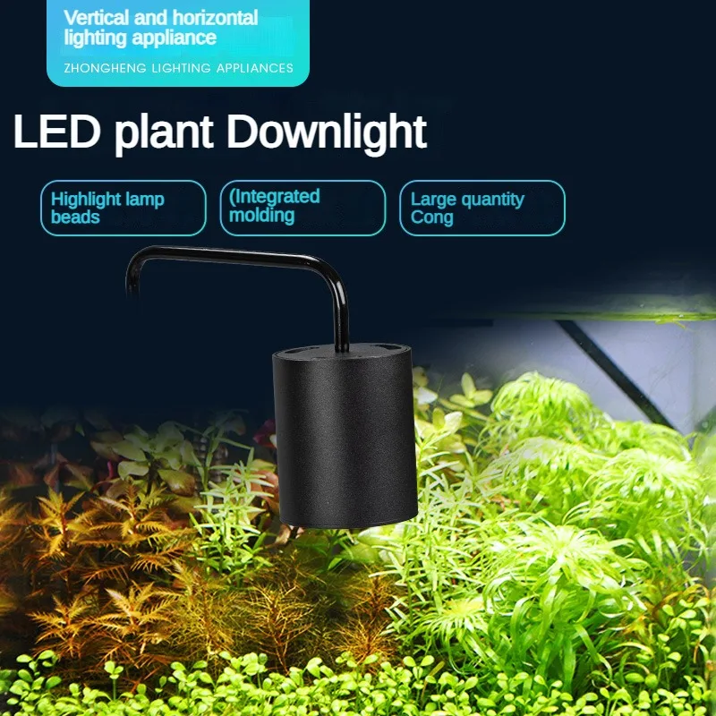 Luz LED para acuario, pecera, lámpara para plantas acuáticas, lámpara para tanque de césped, luz con Clip, iluminación de espectro completo, suministros para cultivo de plantas, 12W/18W