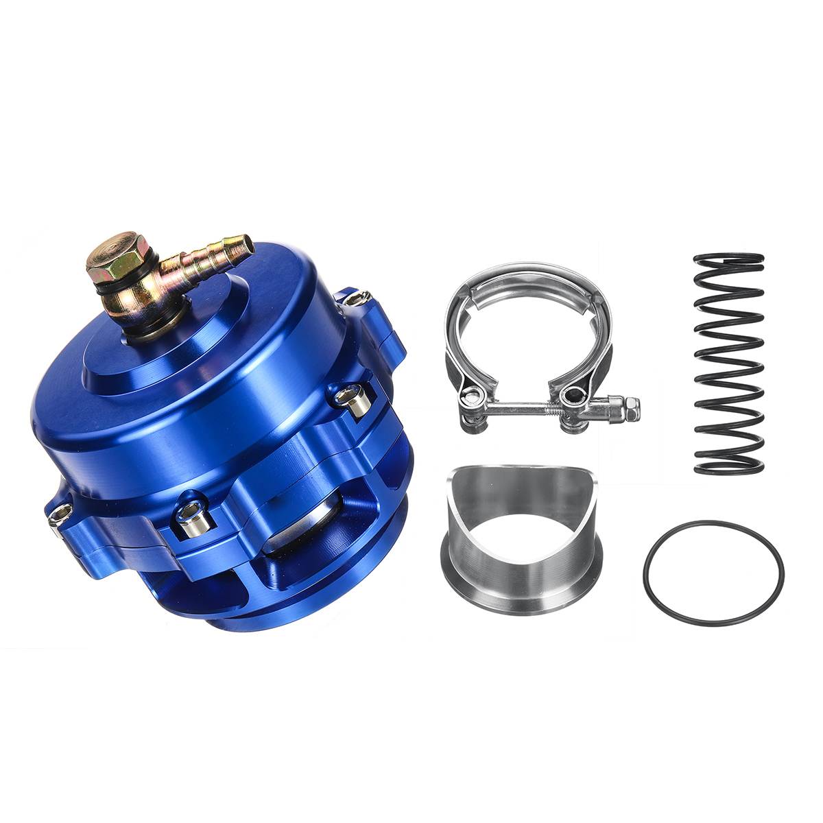 Válvula de descarga Turbo de aleación de aluminio de 50mm de gran , abrazadera de banda en V BOV de ventilación 360, aumento de 35psi con anillo en O de resorte