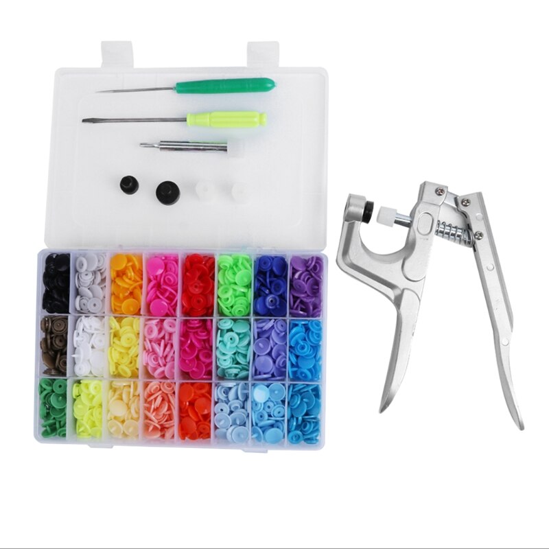 Fastener Snap Pliers Button+360set T5 Plastic Resin Snap Press Stud Cloth Diaper Hole Punch