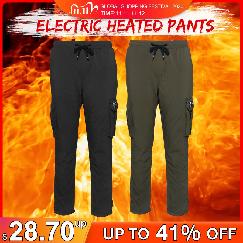 Heating Trousers Electric Heated Pants Thicken USB Intelligent Heated Warm Casual Pants 3 Adjustable Temperature Outdoor Pants