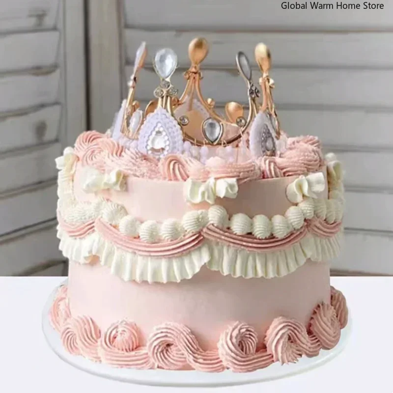 6-inch Simulated Fruit Cream Plastic Cake Model Artificial Birthday Cakes Decoration Props for Photos Dessert Shop Window Sample